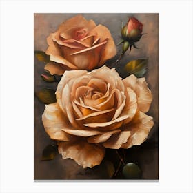 Rustic Earth Tones Rose Canvas Print