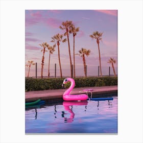 Pink Pool Flamingo Canvas Print
