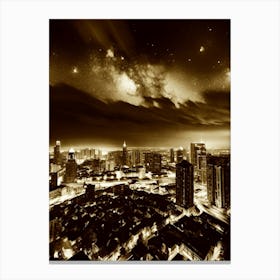 Skyline At Night 1 Canvas Print