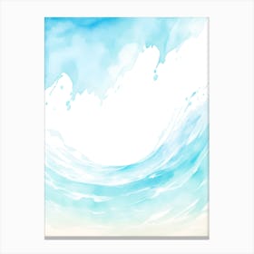 Blue Ocean Wave Watercolor Vertical Composition 20 Canvas Print