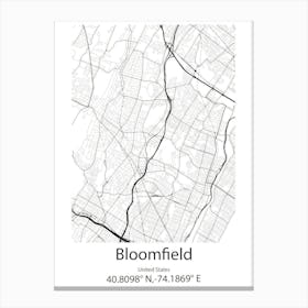 Bloomfield,United States Minimalist Map Canvas Print