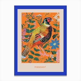 Spring Birds Poster Pheasant 3 Canvas Print