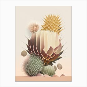 Ferocactus Cactus Neutral Abstract 2 Canvas Print