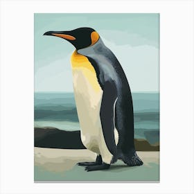 Emperor Penguin Floreana Island Minimalist Illustration 3 Canvas Print