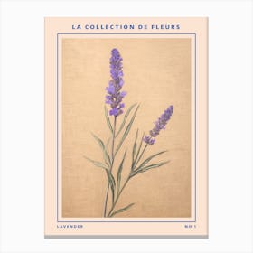 Lavender French Flower Botanical Poster Canvas Print