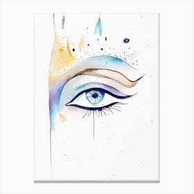 Buddha S Eyes Symbol Minimal Watercolour Canvas Print