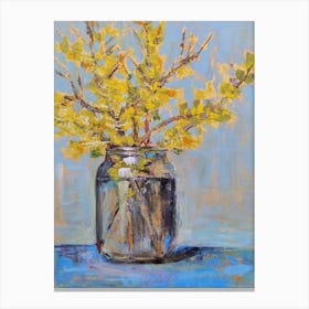 Forsythia In A Jar Canvas Print