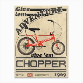 Chopper Bicycle Vintage Style Advert Canvas Print