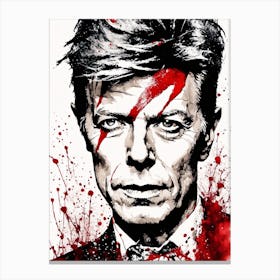 David Bowie Portrait Ink Painting (4) Canvas Print