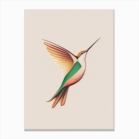 Berylline Hummingbird Retro Minimal 1 Canvas Print