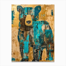 Brown Bear Gold Effect Collage 2 Canvas Print
