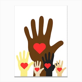 Hands With Hearts Canvas Print