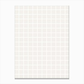 Pale Beige And White Minimalist Grid Canvas Print