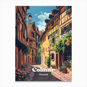 Colmar France Streetview Travel Illustration Canvas Print