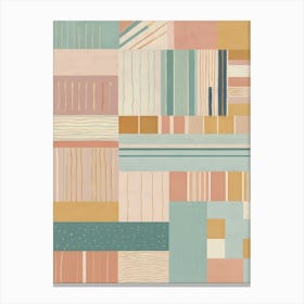 Abstract Pastel Stripes Pattern Canvas Print