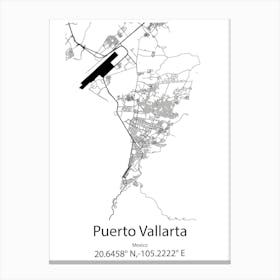 Puerto Vallarta,Mexico Minimalist Map Lienzos