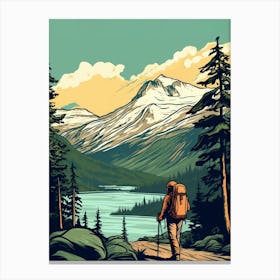 Chilkoot Trail Canada 3 Vintage Travel Illustration Canvas Print