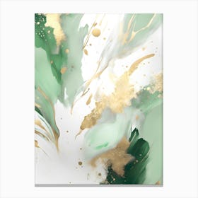 Abstract In Green And Gold Canvas Print