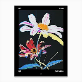 No Rain No Flowers Poster Daisy 3 Canvas Print