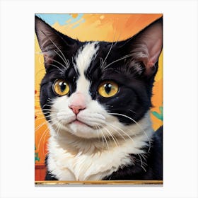 Cat With Yellow Eyes Canvas Print