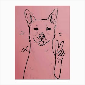 Peace Sign Dog Canvas Print