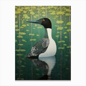 Ohara Koson Inspired Bird Painting Loon 2 Canvas Print