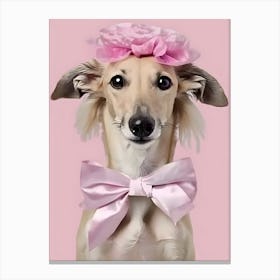 Dog In A Pink Bow Tie Stampe su tela