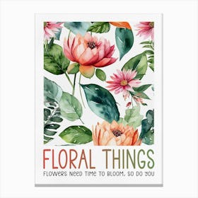 Floral Things Watercolor Flowers Canvas Print