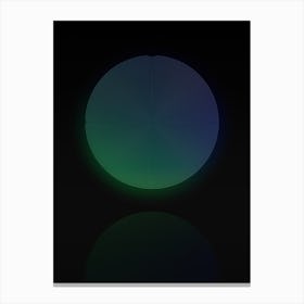 Neon Blue and Green Abstract Geometric Glyph on Black n.0340 Canvas Print