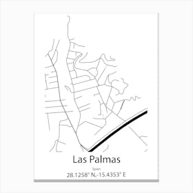 Las Palmas,Spain Minimalist Map Canvas Print