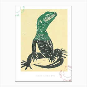 Gila Lizard Bold Block 3 Poster Canvas Print