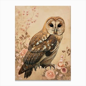 Tawny Owl Japanese Painting 2 Canvas Print