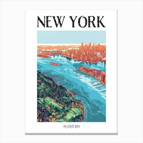 Pelham Bay New York Colourful Silkscreen Illustration 2 Poster Canvas Print
