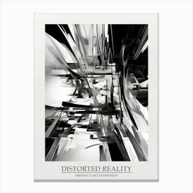 Distorted Reality Abstract Black And White 8 Poster Canvas Print