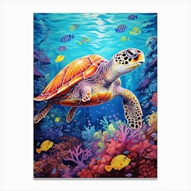 Pop Art Sea Turtle 1 Canvas Print