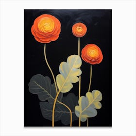 Ranunculus 2 Hilma Af Klint Inspired Flower Illustration Canvas Print