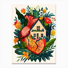 Heart House Illustration Canvas Print