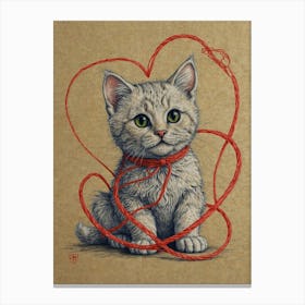 Valentine Kitten Canvas Print