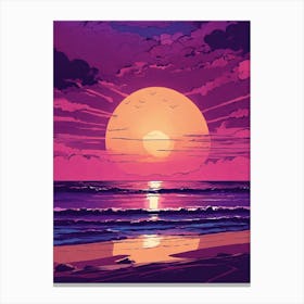 Sunset At The Beach Canvas Print