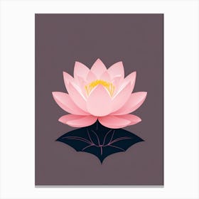 A Pink Lotus In Minimalist Style Vertical Composition 43 Canvas Print