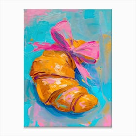 Croissant With Pink Bow 2 Canvas Print