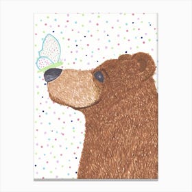 Bear And Butterfly Canvas Print