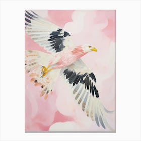 Pink Ethereal Bird Painting Crested Caracara Canvas Print