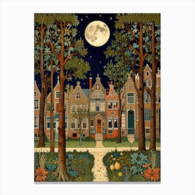 William Morris Moonlight In The Park 1 Canvas Print