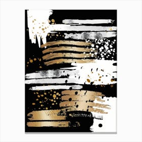 Abstract Gold And Black Painting 46 Canvas Print