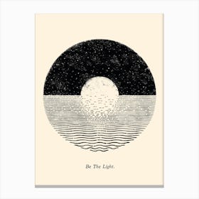 Moon Moonlight Sea Ocean Waves Canvas Print