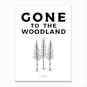 Gone To The Woodland Fineline Illustration Poster Canvas Print