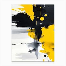 Yellow And Black Abstract Painting 1 Canvas Print