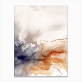 Watercolour Abstract Burnt Orange 4 Canvas Print