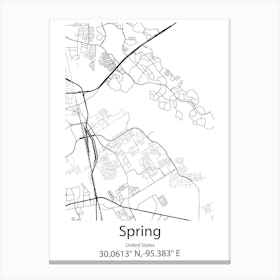 Spring Valley Lake,United States Minimalist Map Leinwandbild